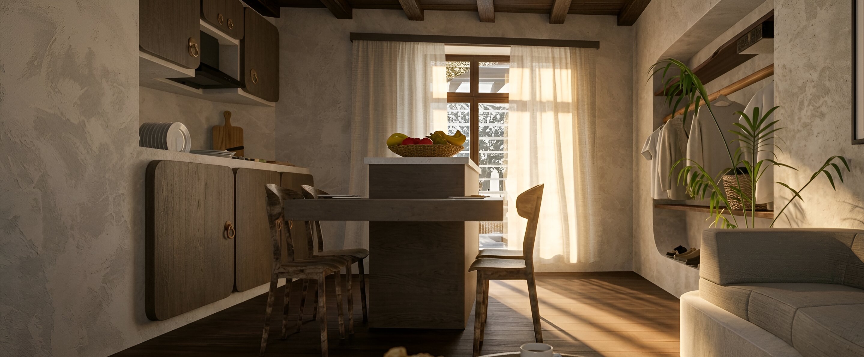 Lemon Tree Project — living room with kitchen
